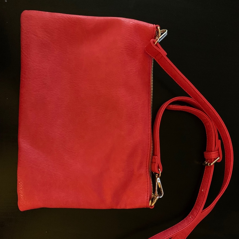 Bass Red Leather Crossbody Purse